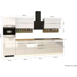 Held Küchenzeile E-Geräte 320 cm weiß hochglanz 