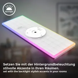 B.K.Licht LED Panel dimmbar flach Deckenleuchte 58x20cm Lampe, RGB+W Farbwechsel 22W schwarz