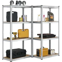 Juskys Lagerregal 8 Böden Metall 160 x 80 x 40 cm Silber