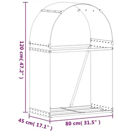 vidaXL Kaminholzunterstand Hellgrau 80x45x120 cm Verzinkter Stahl