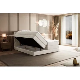 altdecor Boxspringbett Creme, Holzwerkstoff, Höhe ca. 20 cm 120x200 cm, Schlafzimmer, Betten, Boxspringbetten