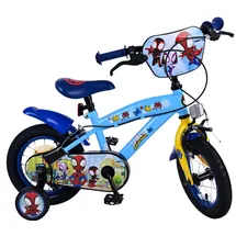 Volare Kinderfahrrad Spidey für Jungen 12 Zoll Kinderrad in Blau Fahrrad