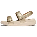 FitFlop F-Mode Go Adjustable Flatform Back-Strap Sandale, Platin, 38 EU - 38 EU