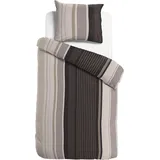 Traumschlaf Streifen Mako-Satin braun 200 x 220 cm + 80 x 80 cm