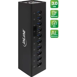 InLine USB-Hub, 10x USB-A 3.0 USB-B 3.0 [Buchse] (35395C)