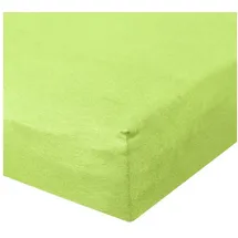 BettwarenShop Spannbettlaken Baumwolle-Jersey-Elasthan 120 x 200 - 130 x 220 cm grün