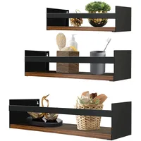 eympeu Wandregal 3er Set 40 x 0 x 0 cm Schwarz