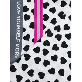 Zwillingsherz Dreieckstuch ZWILLINGSHERZ "Herzen Allover", Damen, pink (grau), Web, Polyester, Modetücher, durchgehendes Herz-Muster mit Schriftzug, glänzende Oberfläche