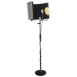 Pronomic CM-22 Großmembran-Mikrofon Komplettset inkl. Stativ, Popschutz gold, Micscreen & Kabel
