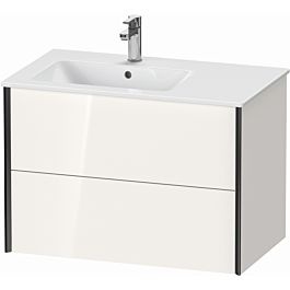 Duravit XViu Waschtisch-Unterschrank XV41580B222 81x48x56cm, 2 Schubkästen, Becken links, schwarz matt, weiß hochglanz