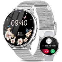 Fitonme Smartwatch Damen, 2023 Smartwatch mit Telefonfunktion 1.39 Zoll Always-on Display, IP67 Wasserdicht Armbanduhr mit Schlafmonitor Pulsuhr SpO2 Blutdruckmessung Schrittzähler für Android iOS