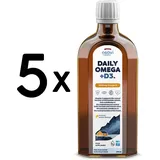 5 x Daily Omega + D3, 1600mg Omega 3 (Natural Lemon) - 250 ml. (60,00 EUR/L)