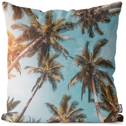 Kissenbezug, VOID (1 Stück), Sunset Kalifornien Palmen usa amerika strand urlaub kalifornien palme bunt 80 cm x 80 cm