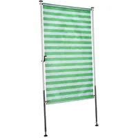 Angerer Balkonsichtschutz, Senkrechtmarkise mit Handkurbel, Terrasse/Balkon, Montage ohne Bohren, Made in Germany, Kunststoff, UV-beständig, höhenverstellbar, wasserabweisend, 120 cm Grün-Weiß