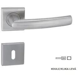 Naturel Esso Türgriff gebürsteter Edelstahl Griff/Kugel links PZ