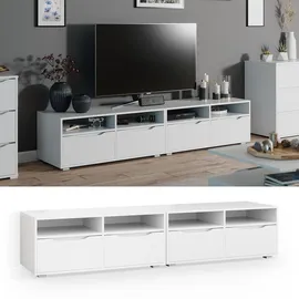 Vicco Lowboard Ruben Weiß, 200cm TV-Board Fernsehschrank TV-Schrank Regal Tisch