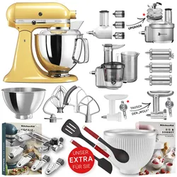 KitchenAid Küchenmaschine Artisan 5KSM175 Alleskönner-Set Pastellgelb