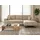 GRAINGOLD Eckcouch Velours 3-Sitzer Beige