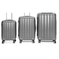 ZELLERFELD Kofferset »3-Teilig ABS Hartschalenkofferset Trolley Koffer mit 4 Doppelräder«, (3 tlg) grau