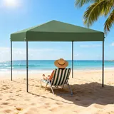 FIVMEN Pavillon 3x3 Wasserdicht Stabil One-Touch Pop Up Faltpavillon Höhenverstellbar Gartenpavillon Partyzelt mit Tragetasche für Garten & Outdoor Grün