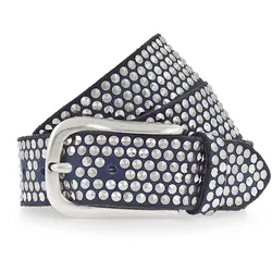 b.belt Nietengürtel I Leder (dunkles jeans blau dunkles jeans blau) Gürtel   Schwarz Herren 