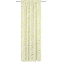 Vorhang ADAM "Wave" Gr. 2, bunt (hellgrün, gelb), B:142cm H:175cm, Jacquard, Baumwolle, Leinen, Gardinen, GOTS zertifiziert, nachhaltig