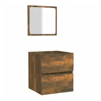VidaXL Badschrank mit Spiegel Räuchereiche Holzwerkstoff