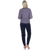 Normann Pyjama Wunderschöner Damen Frottee Schlafanzug langarm Pyjama mit Bündchen blau 36-38