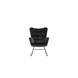 byLIVING Schaukelstuhl Richie Samt 72 x 92 x 92 cm Schwarz gepolstert