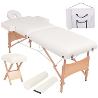 VidaXL Massageliege 2-Zonen mit Hocker Klappbar 10 cm Sitz