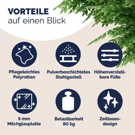 CASARIA Gartentisch Ø 80 x 74 cm schwarz
