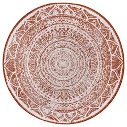 Teppich NORTHRUGS "Siruma", rot (cayenne), H:5mm Ø:140cm, Polypropylen (PP), Teppiche, In- & Outdoor, Wendeteppich, Orientalisch, Teppich, Garten, Flur