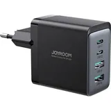 Joyroom Ladegerät, GaN 67W 4 Ports (2x USB, 2x USB C) schwarz (TCG02) + Kabel USB C - USB C 100W 1,2m - Schwarz
