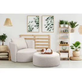 Konsimo Drehsessel Raggi ¦ weiß ¦ Maße (cm): B: 92 H: 75