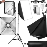 Tectake tectake® Studioleuchte, mit Softbox und Stativ, 6500K Dauerlicht, geringes Gewicht, inklusive Tragetasche