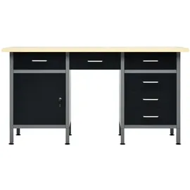 vidaXL Arbeitstisch Stahl 160 x 60 x 85 cm schwarz