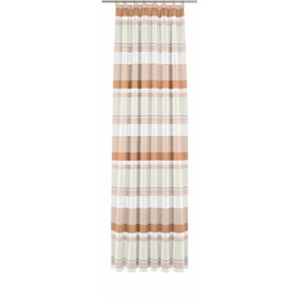 Wirth Fertigschal mit Kräuselband Polyester-Baumwolle, Natur/Terra, 175 x 135 cm