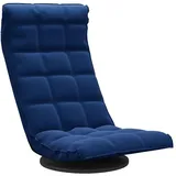 vidaXL Fernsehsessel Bodenstuhl Drehbar Polyester, Samt 54 x 80 x 54 cm Blau