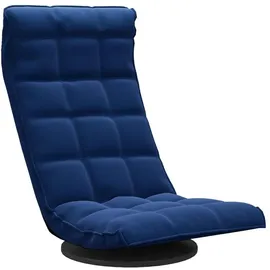 vidaXL Fernsehsessel Bodenstuhl Drehbar Polyester, Samt 54 x 80 x 54 cm Blau