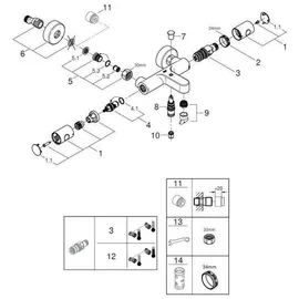 Grohe Grohtherm 800 Cosmopolitan chrom, DN 15, Wandmontage
