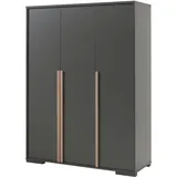 Kleiderschrank >LONDON< in Anthrazit/Buche - 145,6x195,2x56cm (BxHxT)