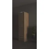 Priess Kleiderschrank PRIESS "Schrank Garderobe Wäscheschrank Barcelona in 5 Breiten", braun (eichefarben artisan), B:48cm H:193cm T:54cm, Holzwerkstoff, Schränke, Kleiderschrank, viel Stauraum, geräumige Schubkästen, mit Spiegel, MADE IN GERMANY