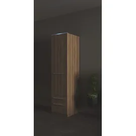 Priess Kleiderschrank PRIESS "Schrank Garderobe Wäscheschrank Barcelona in 5 Breiten", braun (eichefarben artisan), B:48cm H:193cm T:54cm, Holzwerkstoff, Schränke, Kleiderschrank, viel Stauraum, geräumige Schubkästen, mit Spiegel, MADE IN GERMANY