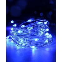 Yizhet LED Lichterkette 10m 100er LED Draht Micro Lichterkette Micro USB LED Kupferdraht Lichterketten für Schlafzimmer, Party, Garten, Halloween, Hochzeiten (Blau)