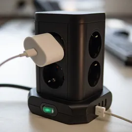 Brennenstuhl Steckdosenturm 8-fach mit USB 2m
