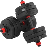 Hantelset Verstellbar mit Verbindungsstahlrohr Hanteln Set Professionell Dumbbell Set Verstellbares Langhantel Bodybuilding Set Fitnessgeräte 2 x 10Kg