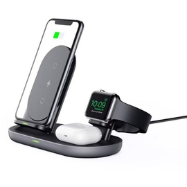 Aukey LC-A3-Bla Aircore Series 3-in-1 Wireless Charging Dock (Kabellose Qi Ladestation)