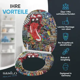 Sanilo Graffiti mit Absenkautomatik Rot