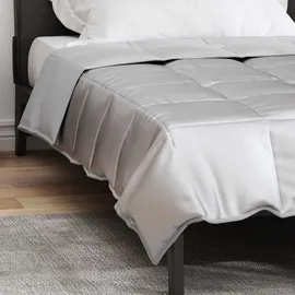 vidaXL Sommerdecke Silber 135 cm Satin und Mikrofaser