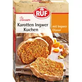 RUF Karotten-Ingwer-Kuchen, Backmischung für einen saftigen Karottenkuchen mit frischen Möhren und fruchtiger Ingwer-Zuckerglasur, vegan
